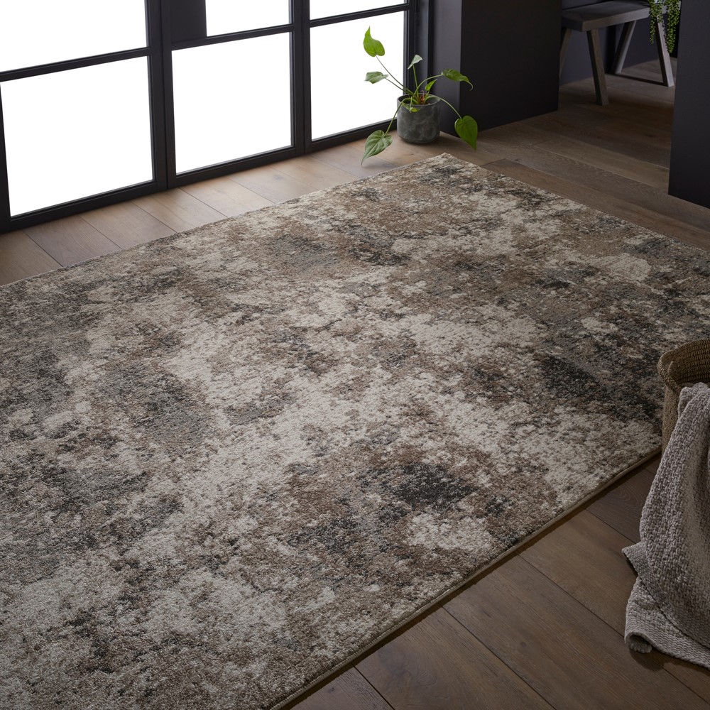 Sanford 522X Distressed Modern Abstract Rug in Grey Multi